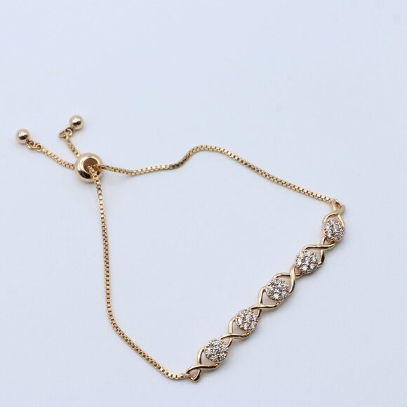 "Elegant Rose Gold Plated Bracelet with Crystal Accents, XPAB0700 - Picture 2 of 12